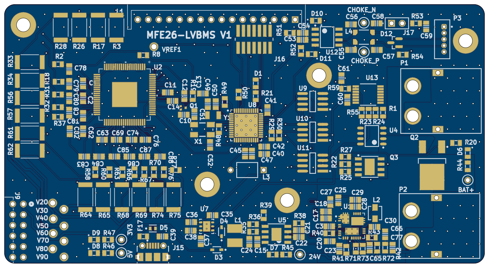 LVBMS printed circuit board, top view